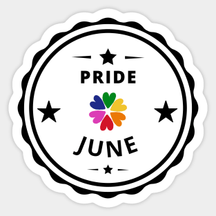 Pride, June, Colorful Hearts Sticker